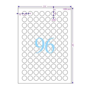 아이라벨 CL596 흰색모조 원형라벨(잉크젯 및 레이저 겸용) A4 1권25매