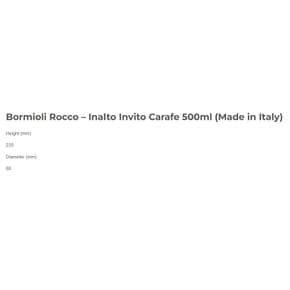 [해외직구] Bormioli Rocco 보르미올리로코 이날토 인비토 카라페 유리병 500ml Inalto Invito Carafe