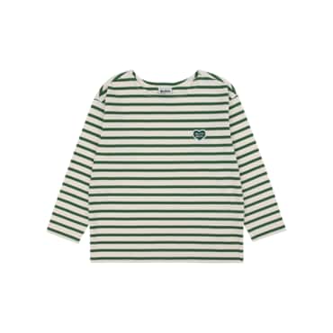 벨리타앤보이즈 그린 스트라이프 BB 하트 보트넥 긴팔 BK4HTL16GN