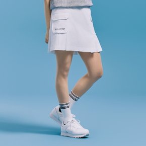 [온라인단독] 여성 엠보싱 시어서커 카고 포켓 큐롯 화이트 CHE2WSK2667WH