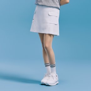 [온라인단독] 여성 엠보싱 시어서커 카고 포켓 큐롯 화이트 CHE2WSK2667WH