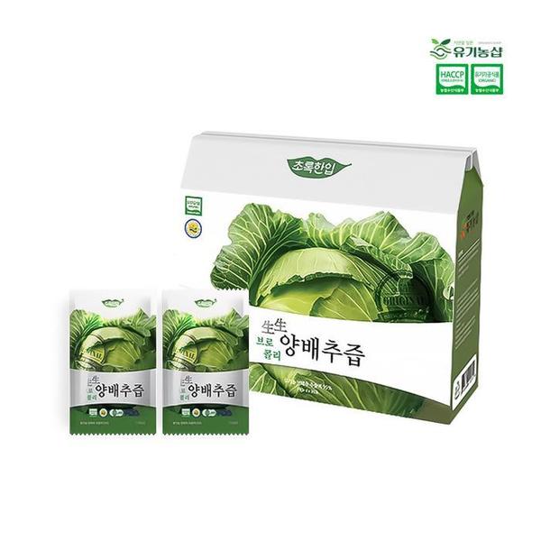 [초록한입] 유기농 브로콜리 양배추즙 110ml  30포 (S5189053)