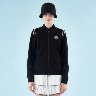 MARTINE GOLF [정상가 398000원]여성 니트 하이브리드 방풍점퍼 블랙 (Q0B630239)