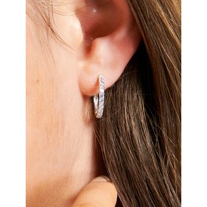 Shiny Line Silver Earring Ie348 [Silver]