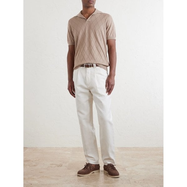 브루넬로쿠치넬리 오픈 칼라 코튼 폴로 셔츠 46376663163115410