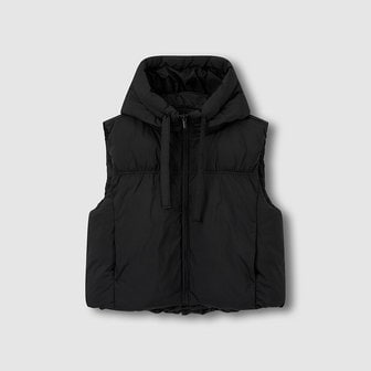 JAJU 여 루즈핏 미디엄 다운필 후드 베스트 J106101010099