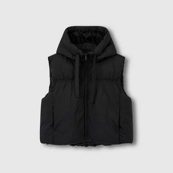 여 루즈핏 미디엄 다운필 후드 베스트 J106101010099