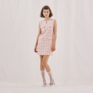 신시얼리준 Pink Check Dress