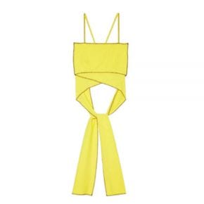 BASERANGE Mye Wrap Swim Top in Ru Yellow (SWMWT-PA-AU23) (미 Rab 랩 스윔 탑)