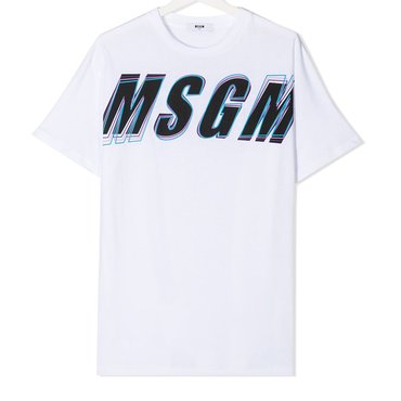 MSGM 키즈 로고 프린팅 티셔츠 21SS 화이트 MS027629 001