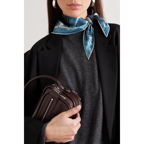 트롱프뢰유 데님 가죽 실크 스카프 46376663162980604