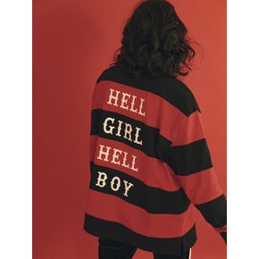 0 1 hell boy rugby shirt - red&black