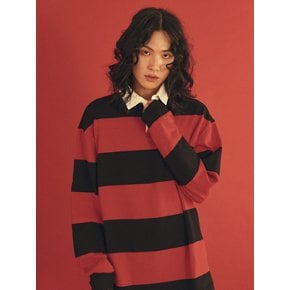 0 1 hell boy rugby shirt - red&black