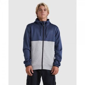 4161339 Quiksilver Burnz Zip Up Hoodie For Men - MOOD INDIGO