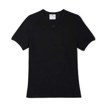 쿠레주 꾸레쥬 여성 콘트라스트 블랙 반팔티 125JTS017 JS0069 9999
