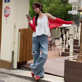 베일리 팬던트 시스루 브이넥 니트 가디건  5color _P397176712