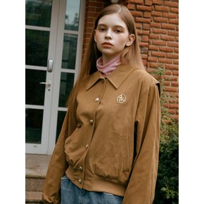 COLLAR MINIMAL SUEDE BLOUSON_CAMEL