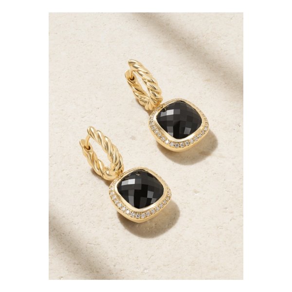 데이비드 율만 알비온® 18k 골드 오닉스 다이아몬드 이어링 블랙 1647597344777812