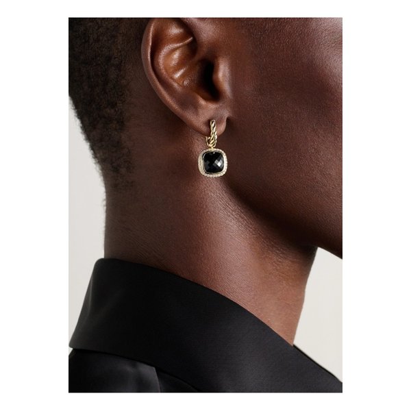데이비드 율만 알비온® 18k 골드 오닉스 다이아몬드 이어링 블랙 1647597344777812