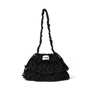 CANCAN FRILL SHOULDER CROSS BAG DOT BLACK
