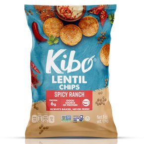 키보푸드 12팩 스파이시 랜치 렌즈콩 칩  고단백질, 식물성, 식물성 스낵, 비 GMO, 코셔 28g 백