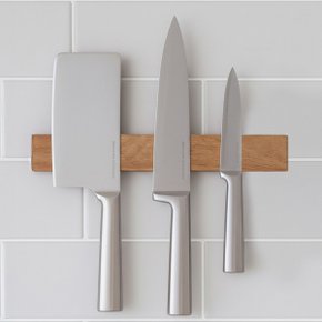 쉐프마스터 무타공 Wood 자석 칼걸이 30cm (소)