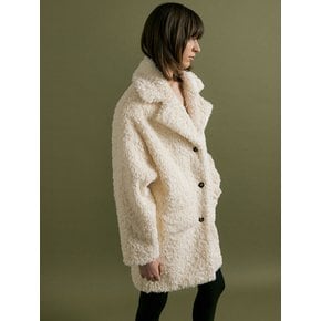 MANI double collar fur coat [vanilla]