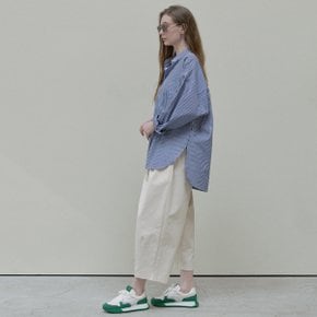 Unbalance Stripe overfit shirt - blue