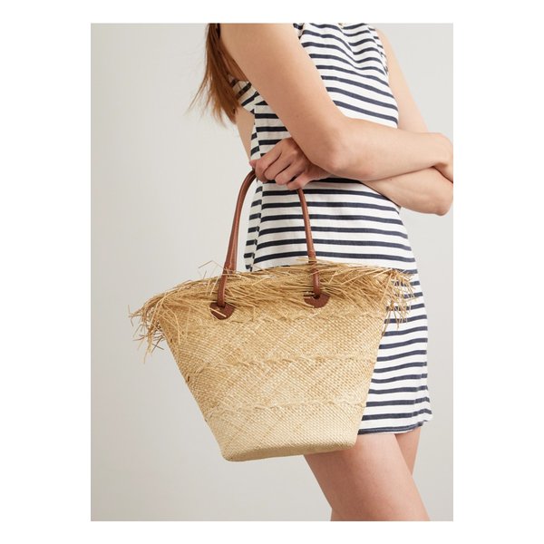 가죽 트리밍 프레이 옹브레 스트로 토트 탠 브라운 46376663162851014