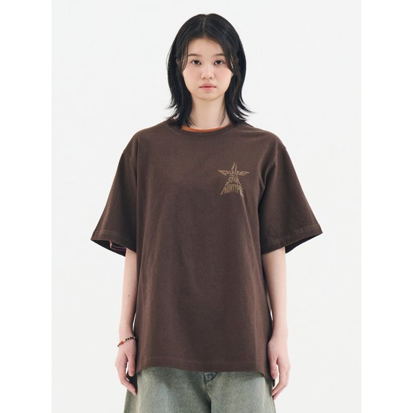 SEMI OVERFIT STAR GRAPHIC T-SHIRT (DARK BROWN)