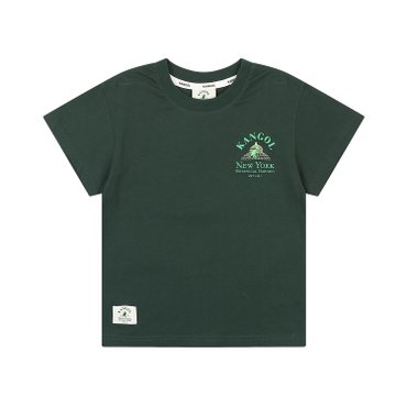 캉골키즈 NYBG 백 프루트 그래픽 티셔츠 QB 0404 다크 그린