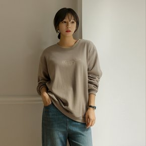 메히 숄 버튼 자수 맨투맨 티