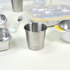 키친유 미피 스텐 304 컵 200ml 한손 물컵 양치컵 자기주도 아기 어린이집 유치원 간식