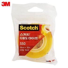 3M 스카치 다용도 테이프(18mmX30m 리필1롤) 접착 550 (W9CC166)