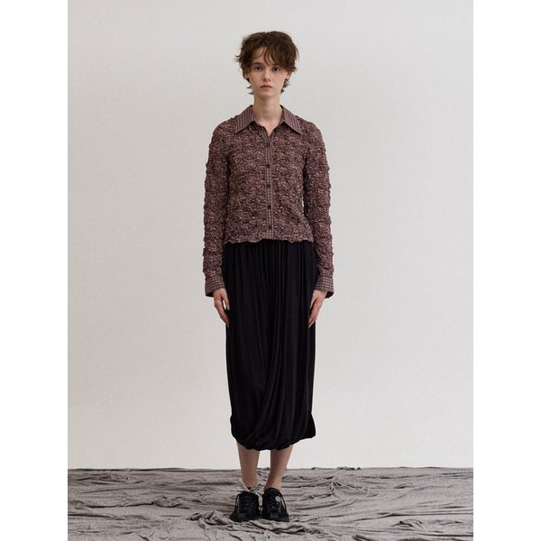 체크 패턴 자수 블라우스_LPBLF025001