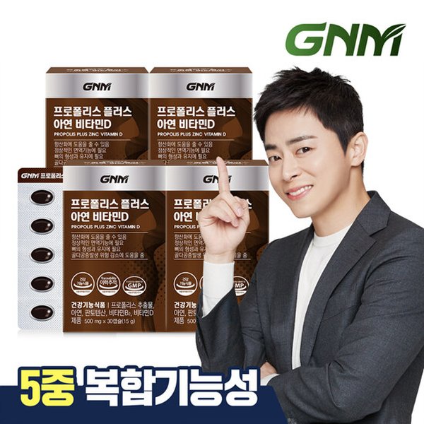 GNM 프로폴리스 플러스 아연 비타민D 4박스 (총 4개월분) / 비타민B 판토텐산
