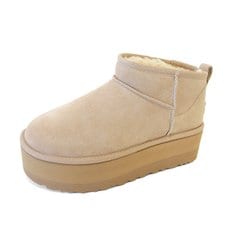 미국 어그 UGG 클래식 울트라 미니 플랫폼 겨울 스웨이드 부츠 샌드 1135092-SAN