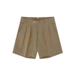 seersucker two tuck shorts (Beige)