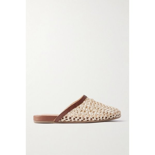 가죽 트리밍 라피아 뮬 46376663162975023