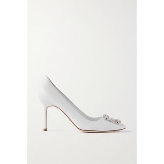 마놀로블라닉 한기시 장식 가죽 펌프스 90mm 화이트 1647597277658254