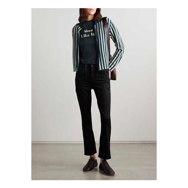 더 인사이더 크롭 하이라이즈 부츠컷 진 블랙 1647597349715527