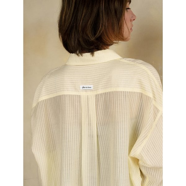 WRINKLE-FREE SHEER SHIRTS [LIGHT YELLOW] / 3COLOR