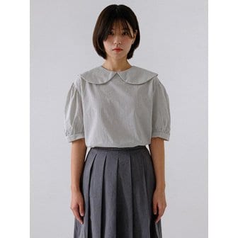 미도리버터 Daisy Stripe Blouse_Black