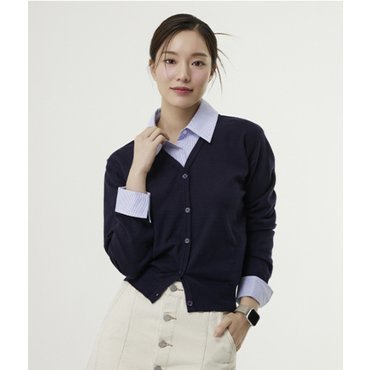 플라스틱아일랜드 셔츠 레이어드 가디건 (PR1KG233)