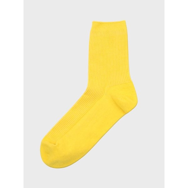비비드 골지 립 양말(노랑색)