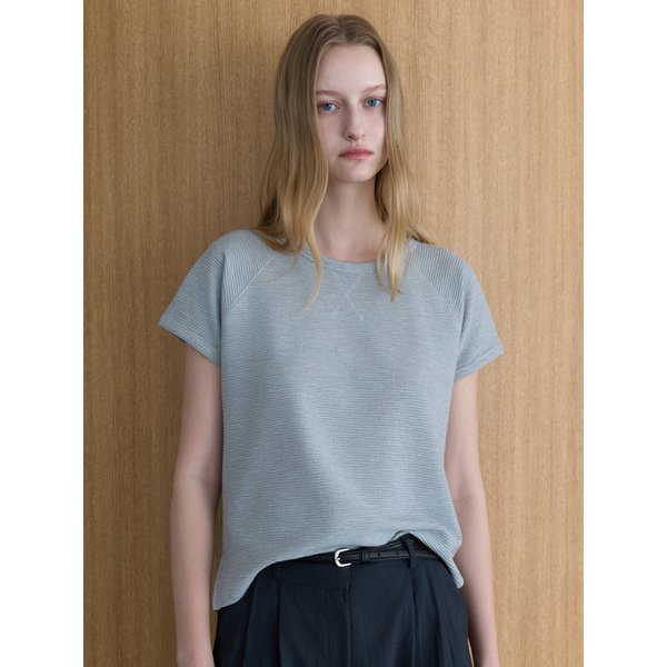 레글런 와플 티셔츠 더스티 블루 amr2324