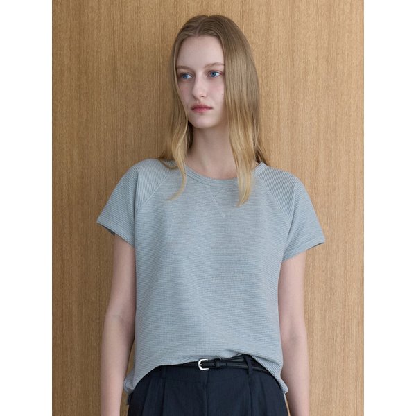 레글런 와플 티셔츠 더스티 블루 amr2324