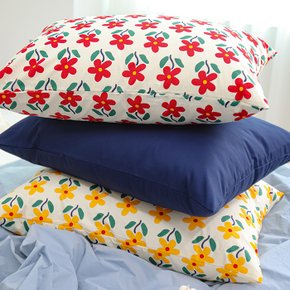 비아플라워 디자인 포인트 베개커버 2color