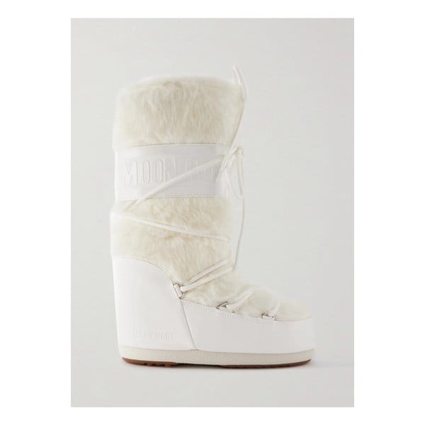 문부츠 아이콘 페이크 퍼 인조 가죽 스노우 부츠 화이트 42247633209186411