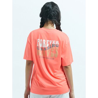 레이지비 쿨링 라이트 루즈핏 반팔 여성 래쉬가드 코랄